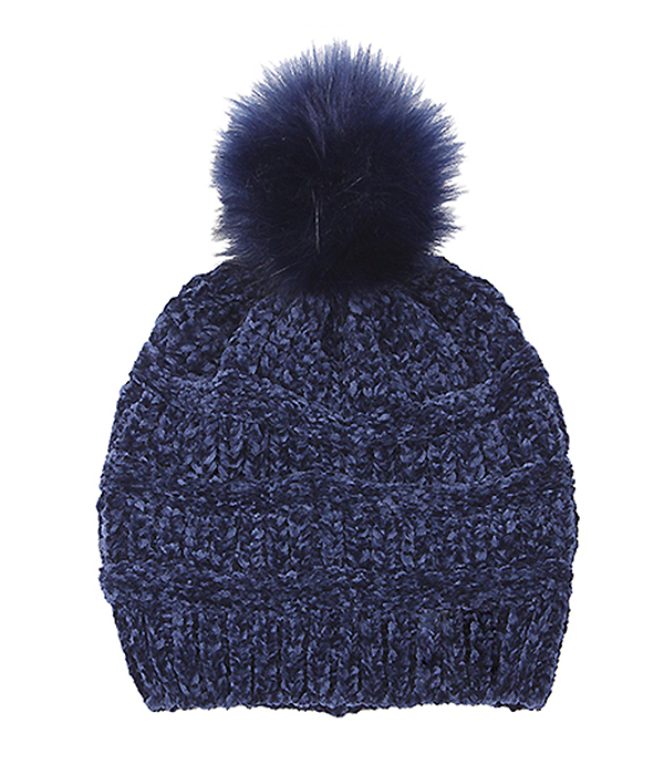 Glenille beanie pompom hat - 100% polyester