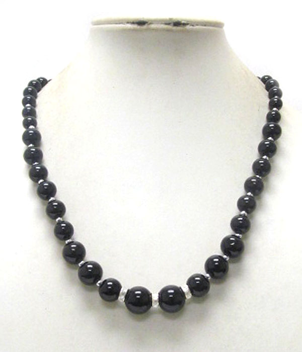 Multi pearl and rondelle link necklace