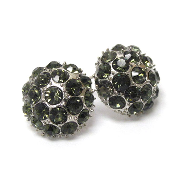 Crystal deco half ball stud earring