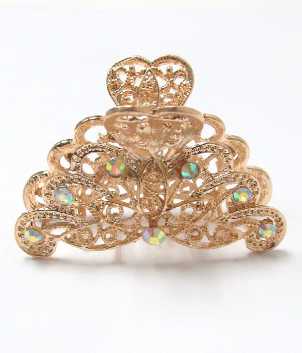 Crystal peacock hair claw