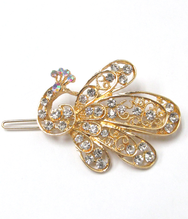 Crystal peacock hair pin
