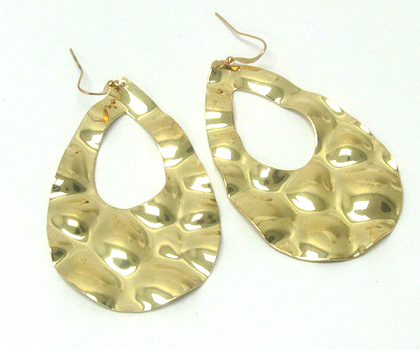 Liquid metal tear drop shape earring