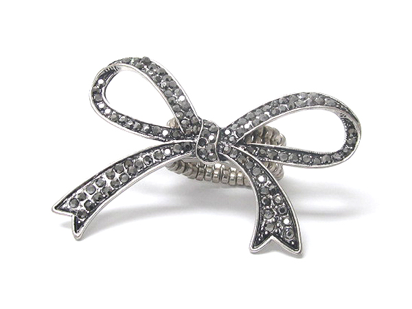 Crystal stud large ribbon stretch ring