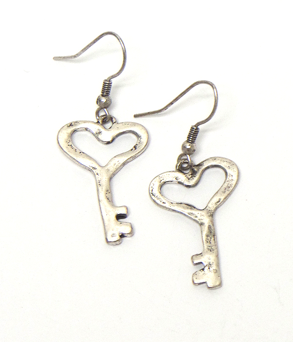 Handmade key earring