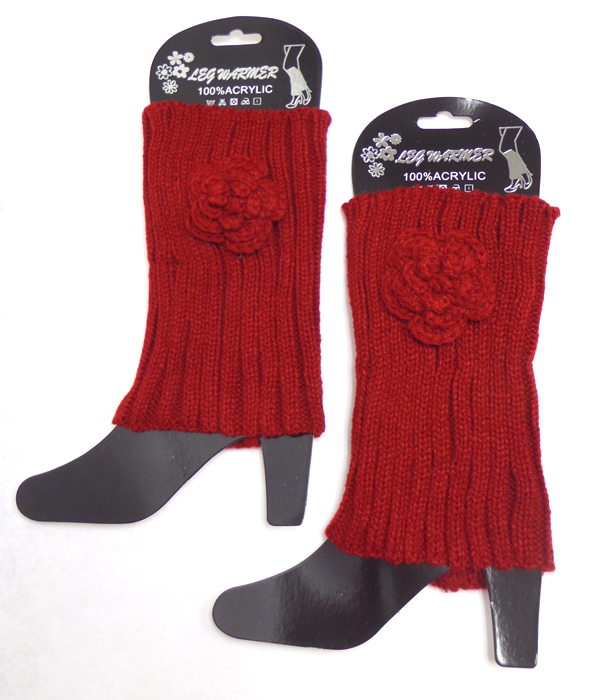 Side flower vintage crochet leg warmer boot cuffs