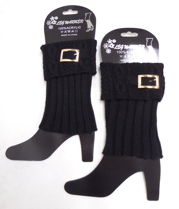 Metal buckle vintage crochet leg warmer boot cuffs