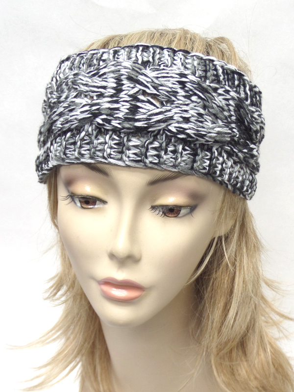 Wide crochet headwrap