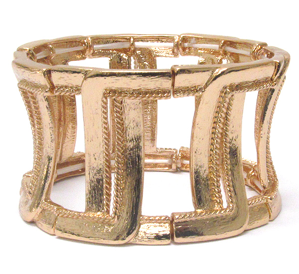 CASTING METAL SQUARE CHAIN LINK STRETCH BRACELET