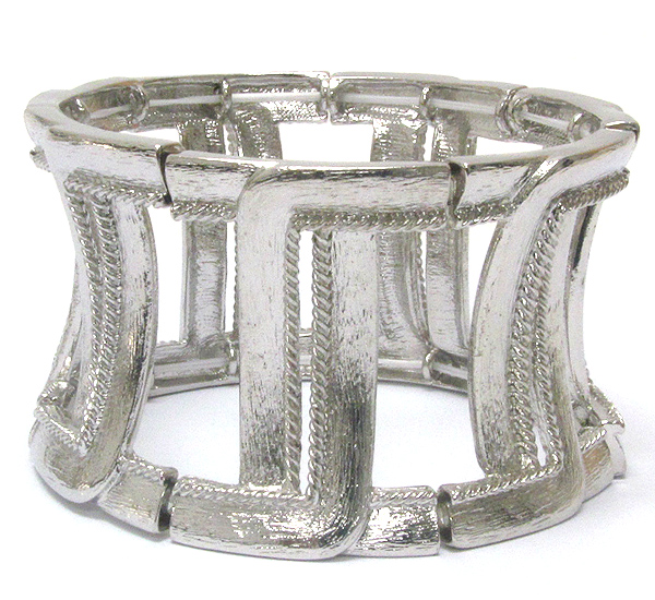 CASTING METAL SQUARE CHAIN LINK STRETCH BRACELET