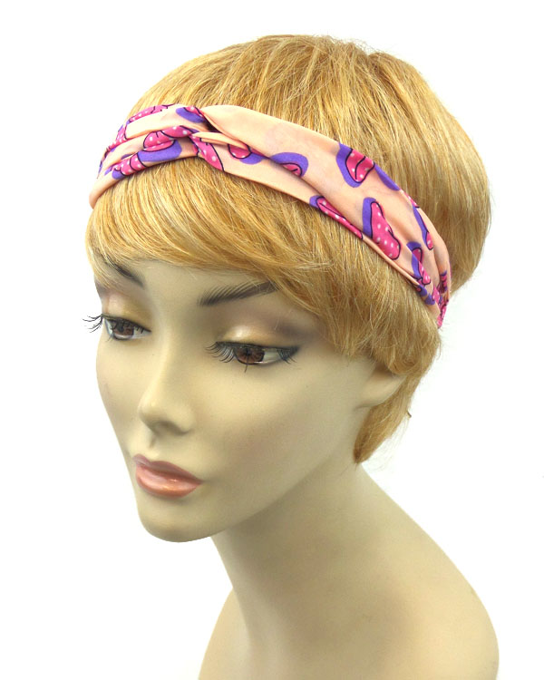 Bow print knotted headband