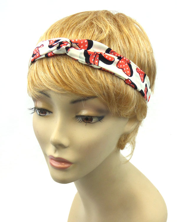 Bow print knotted headband