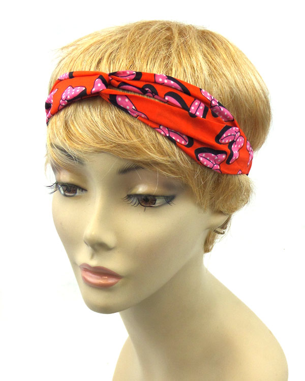 Bow print knotted headband