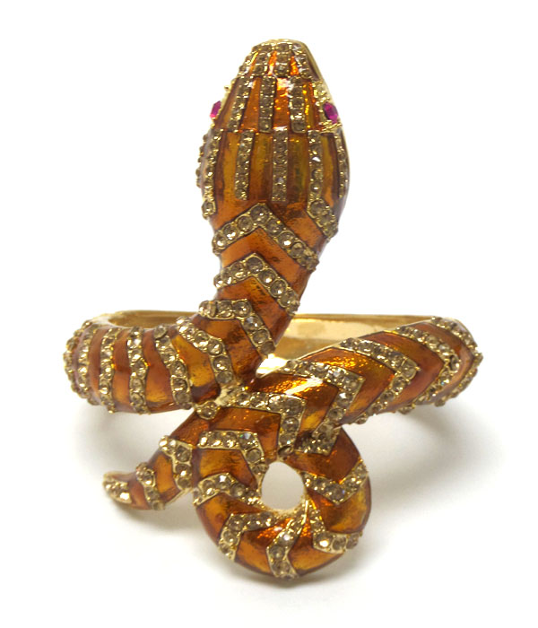 Snake pave crystal bangle