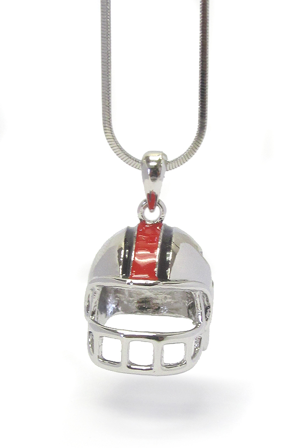Made in korea whitegold plating football helmet pendant necklace