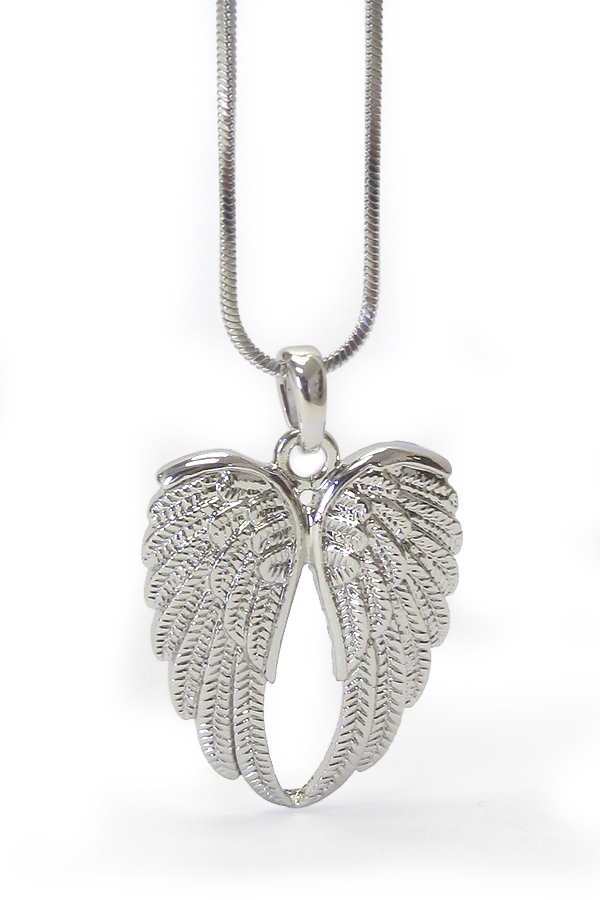 WHITEGOLD PLATING ANGEL WING NECKLACE