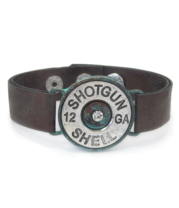 Bullet and leather band bracelet