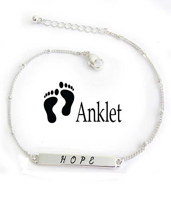 RELIGIOUS INSPIRATION ANKLET - HOPE