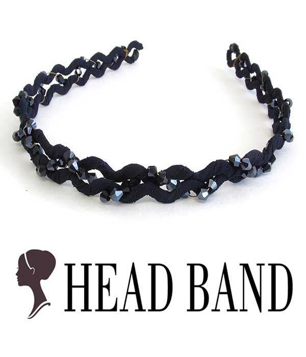 CRYSTAL AND BEADS HANDMADE ART CRAFT HEAD BAND