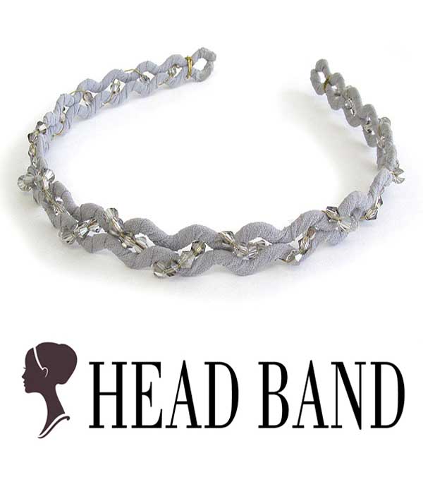 CRYSTAL AND BEADS HANDMADE ART CRAFT HEAD BAND