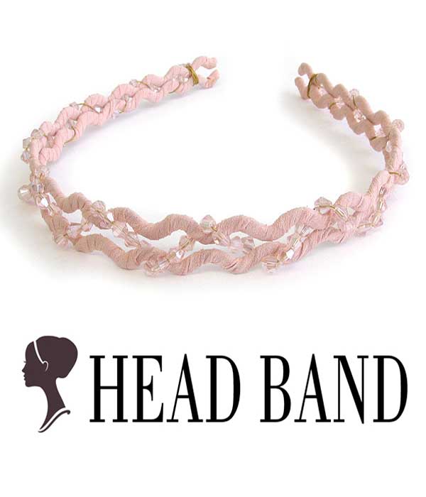 CRYSTAL AND BEADS HANDMADE ART CRAFT HEAD BAND