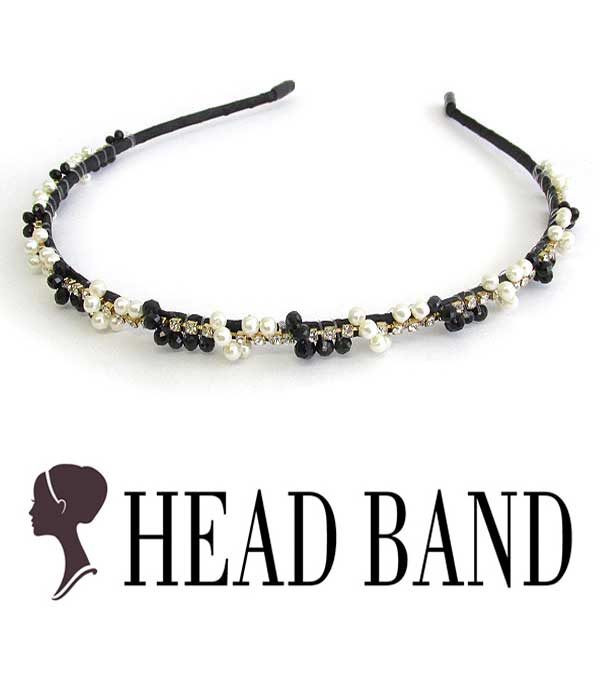 PEARL AND CRYSTAL HANDMADE ART CRAFT HEAD BAND