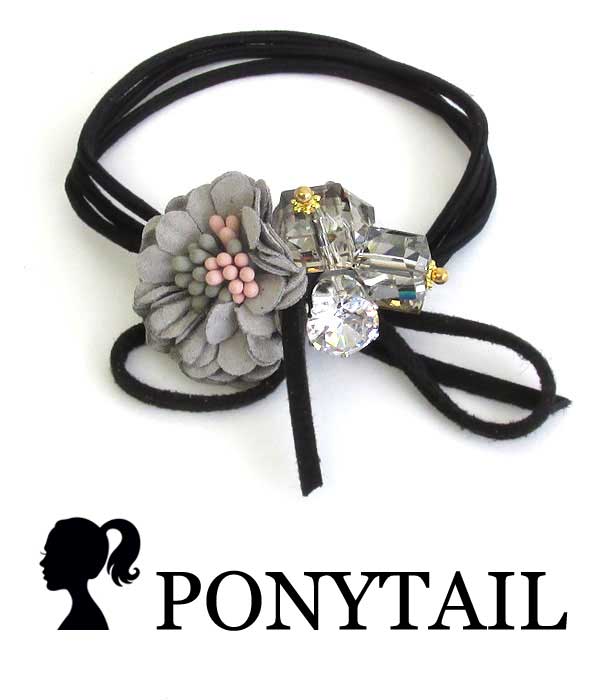 HANDMADE ART CRAFT FLOWER PONYTAIL HAIR BAND