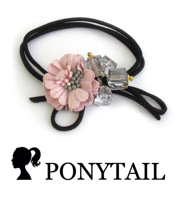 HANDMADE ART CRAFT FLOWER PONYTAIL HAIR BAND