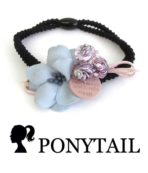 HANDMADE ART CRAFT FLOWER PONYTAIL HAIR BAND