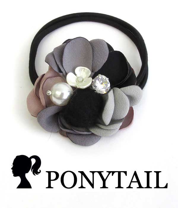 HANDMADE ART CRAFT FLOWER PONYTAIL HAIR BAND