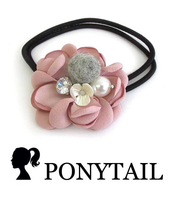 HANDMADE ART CRAFT FLOWER PONYTAIL HAIR BAND