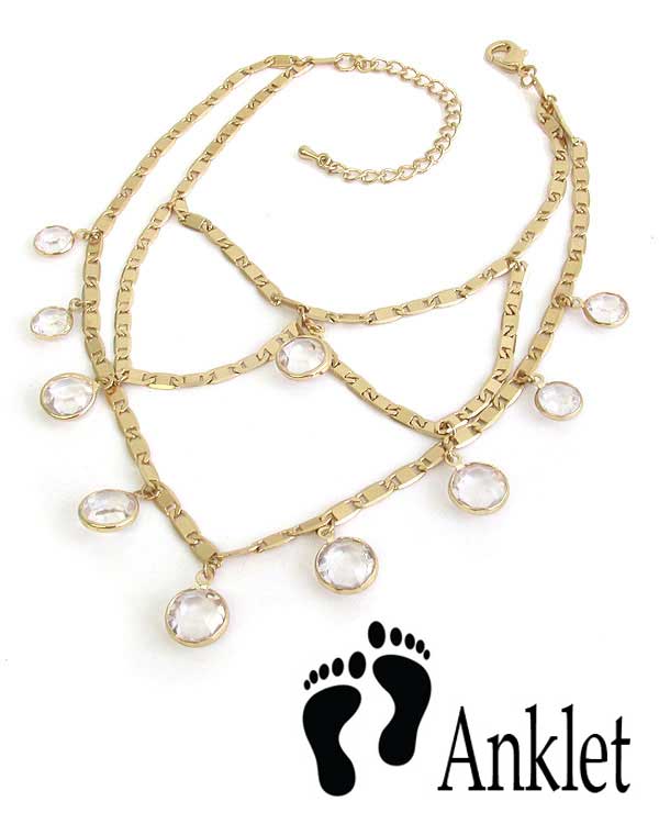 Multi chain toe link anklet