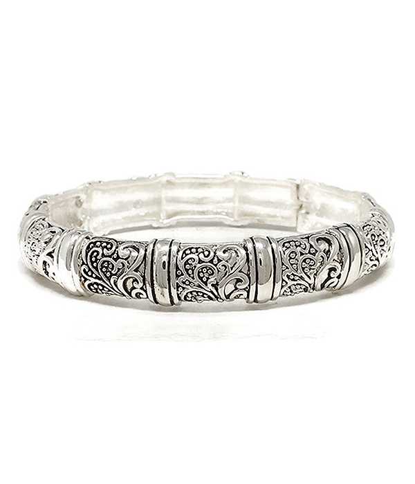 Designer textured stretch bracelet