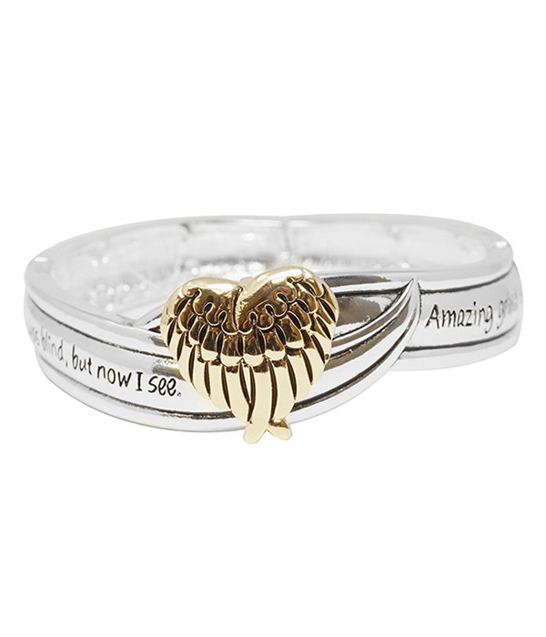 Religious inspiration stretch bracelet - amazing grace