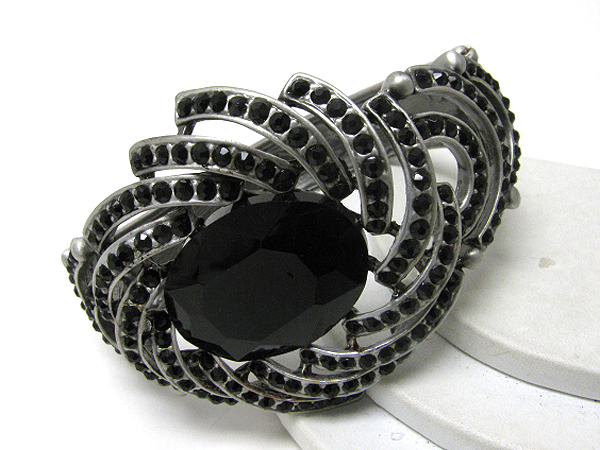 Multi crystal and glass facet bracelet