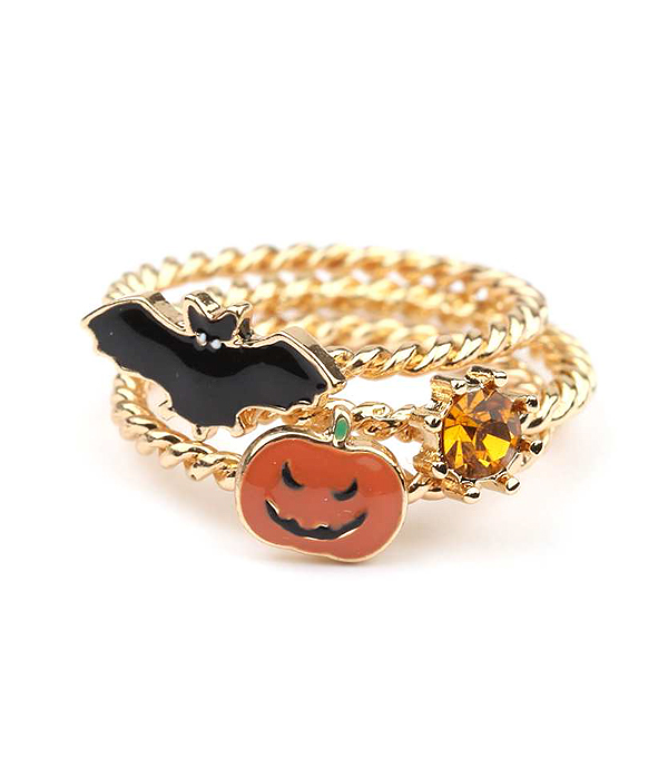 Holloween theme 3 piece ring set
