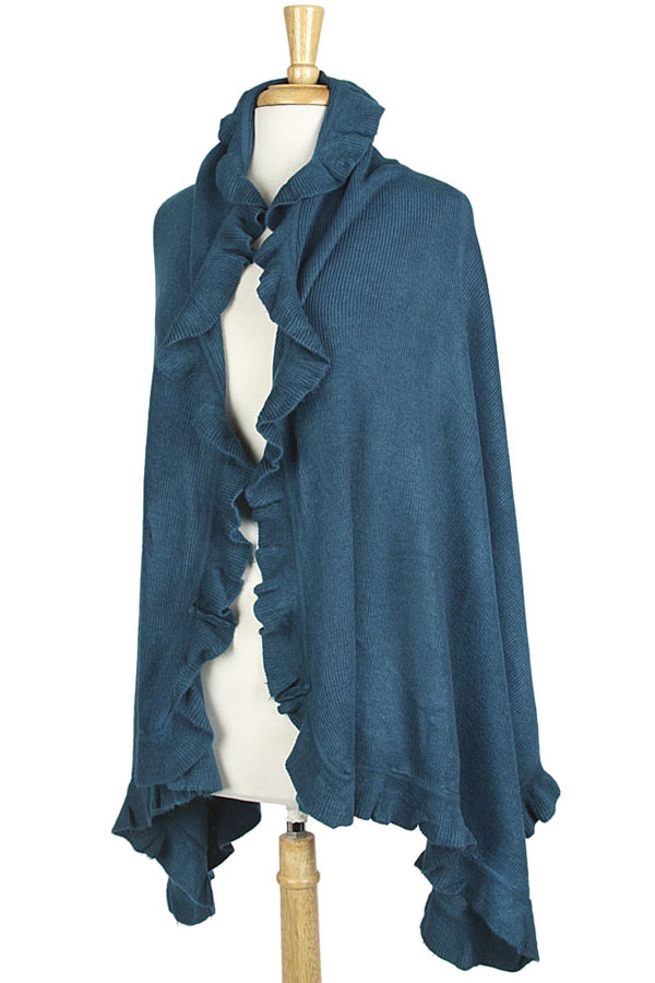 Ruffle edge shawl