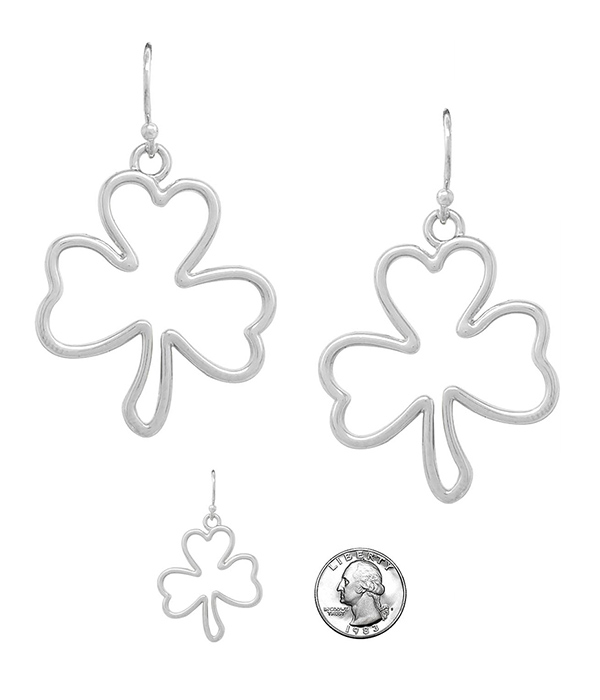 ST PATRICK DAY THEME METAL WIRE ART EARRING - CLOVER