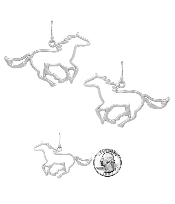 METAL WIRE ART EARRING - HORSE