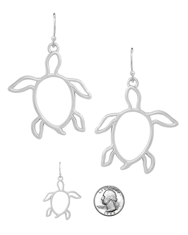 SEALIFE THEME METAL WIRE ART EARRING - TURTLE