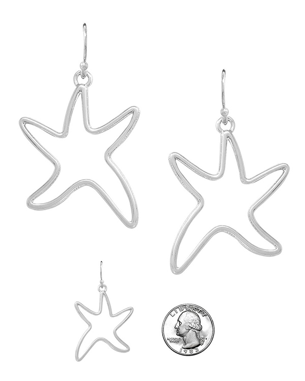 Sealife theme metal wire art earring - starfish