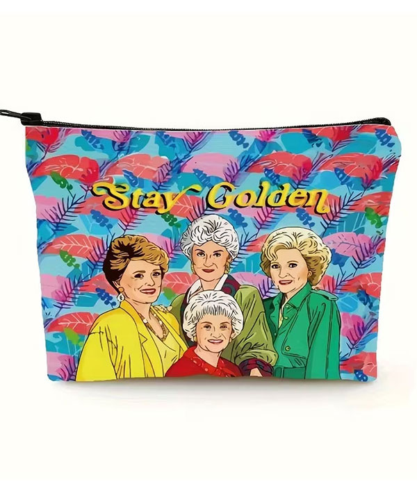 Stay golden cosmetic makeup bag