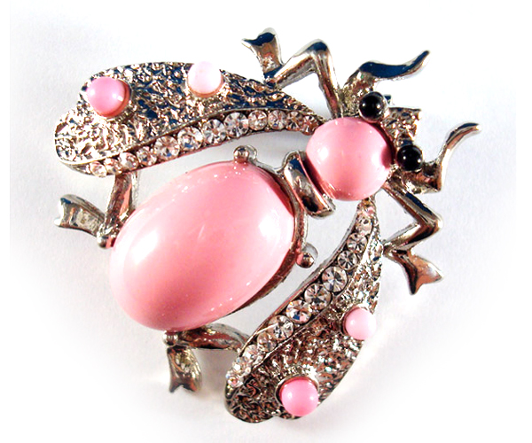 Crystal and acryl deco bug brooch