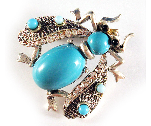 Crystal and acryl deco bug brooch