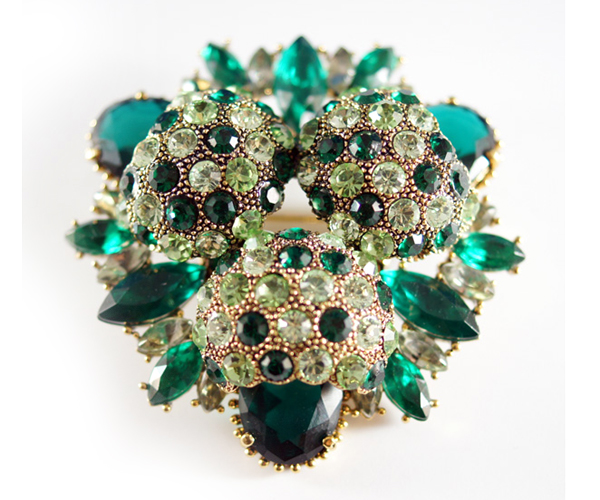 Luxury crystal and stone brooch