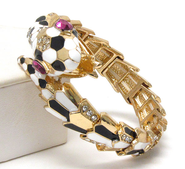 CRYSTAL AND EPOXY DECO SNAKE BRACELET