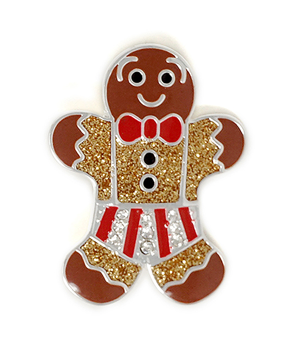 CHRISTMAS THEME PIN OR BROOCH - GINGER BREAD