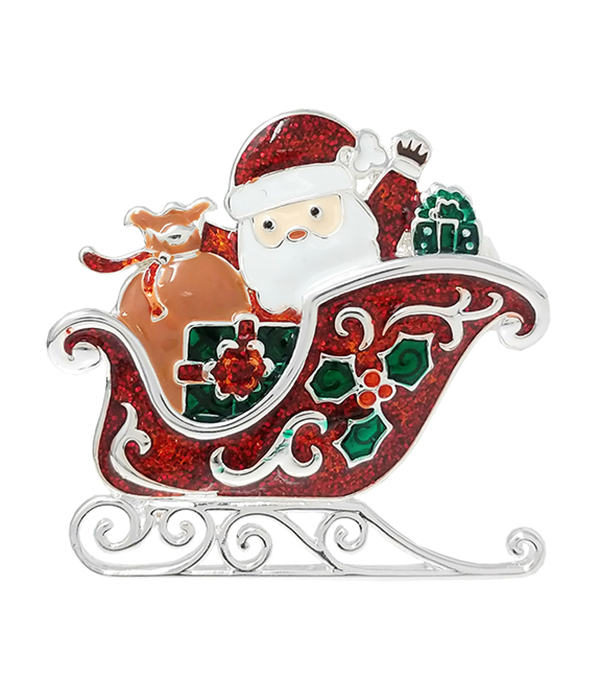 CHRISTMAS THEME PIN OR BROOCH - SANTA