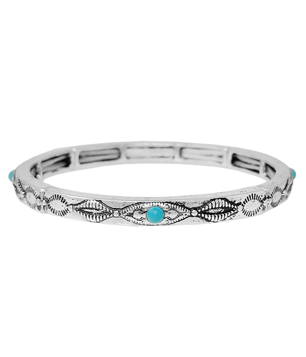 TURQUOISE ACCENT STACKABLE STRETCH BRACELET