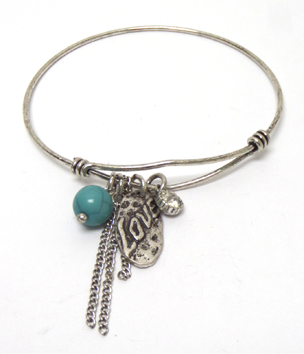 METAL CHARM BANGLE BRACELET 