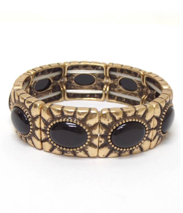 Burnish style linked stones bracelet 